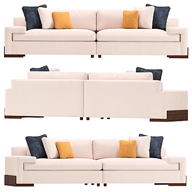 Sleek Shelf Sectional Sofa 3D model image 1 