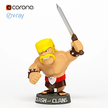 Barbarian - Clash of Clans Game 3D model image 1 