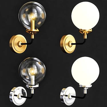 RH Bistro Globe Brass Sconce 3D model image 1 