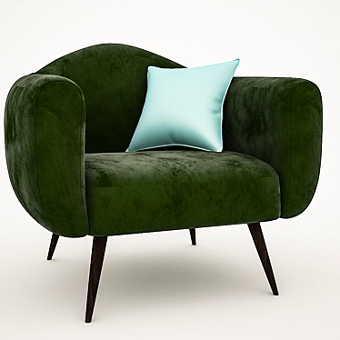 Cozy Green Arm Chair 3D model image 1 