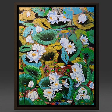  Tran Cuong Lotus Pond Oil Painting 3D model image 1 