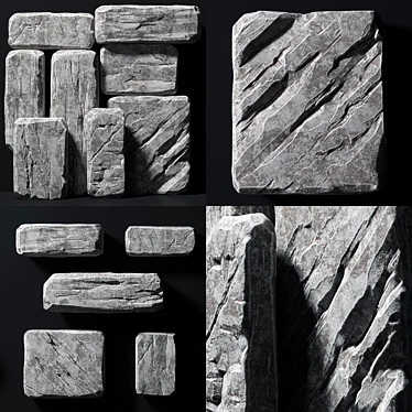 Title: Large Slab Stone Rock 3D model image 1 