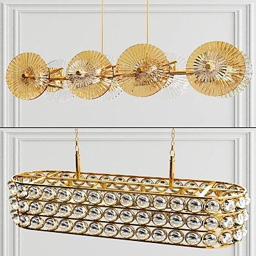 Elegant Collection of Hanging Chandeliers 3D model image 1 