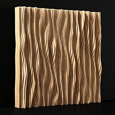 Parametric Wave Wood Panel 3D model image 1 