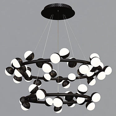 2-Tier Pendant Lights: Height 1200mm, Diameter 800mm 3D model image 1 