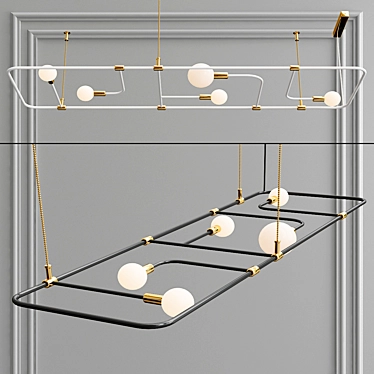 Modern Metal Chandelier: Boben 05 3D model image 1 