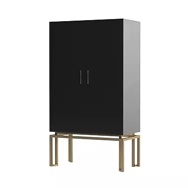 Tosconova Oro Cabinet & Bookcase: Modern Elegance in Gold 3D model image 1 