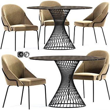 Chic Paris Chair & Calligaris Table 3D model image 1 