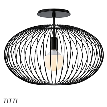 Elegant Metal Pendant Light 3D model image 1 