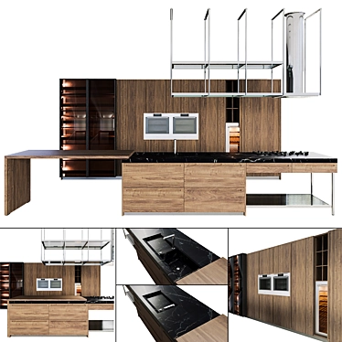 Sleek Kitchen 50: Vray and Corona Renders 3D model image 1 