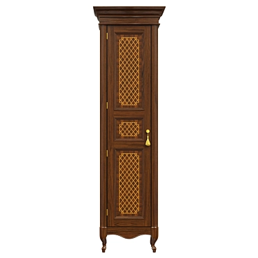 Classic Wooden Wardrobe 600mm 3D model image 1 