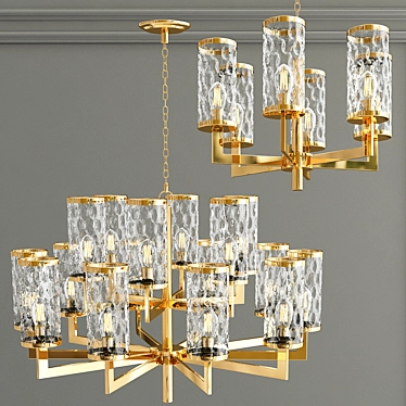 Sleek Post-Modern Chandelier 3D model image 1 