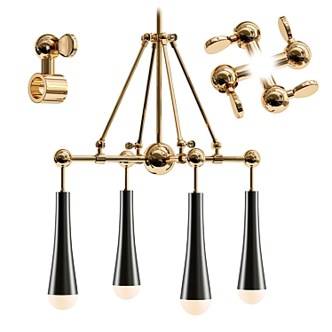 Tupelo 4 Light Chandelier 3D model image 1 