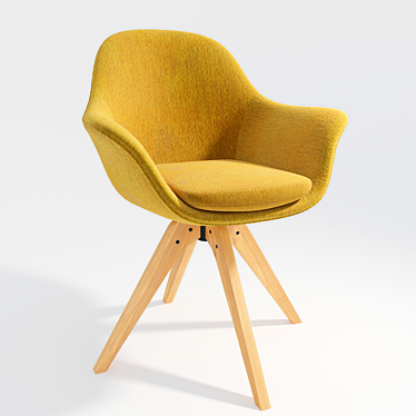 Yellow Swivel Chair Quilda 3D model image 1 