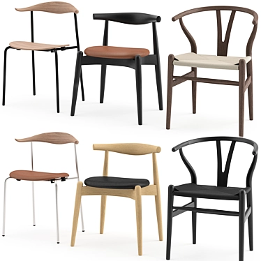 Carl Hansen & Søn's Chair Collection: Danish Design Classics 3D model image 1 