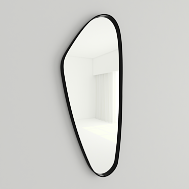 Elegant Asymmetrical Wall Mirror 3D model image 1 