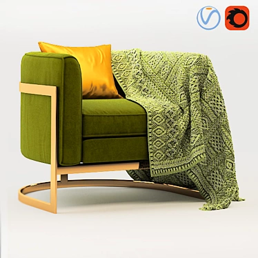 3D Armchair with Textures 3D model image 1 