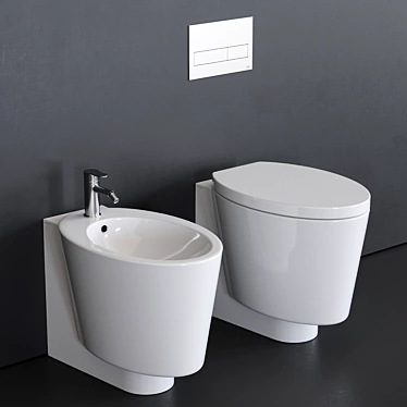 Scarabeo Wish Ceramic WC & Bidet 3D model image 1 