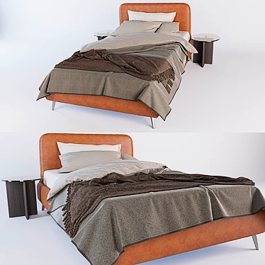 Elegant Ditre Italia ARIS Single Bed 3D model image 1 