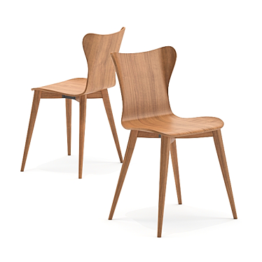 Elegant Indigo Bentwood Chair 3D model image 1 