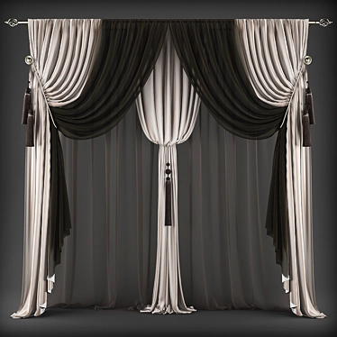 Elegant Polys Curtains 3D model image 1 