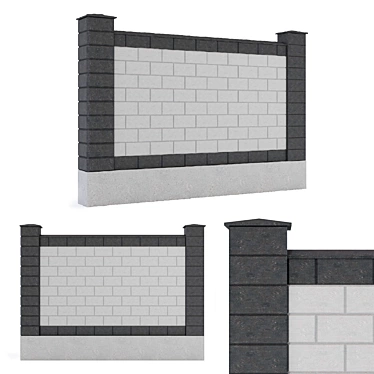 Sandblock Fence: Sturdy and Stylish Solution 3D model image 1 