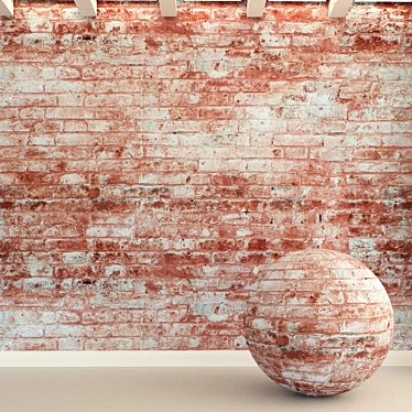 Vintage Brick Wall Texture 3D model image 1 