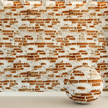 Vintage Brick Wall Texture 3D model image 1 