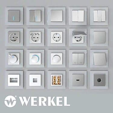 Werkel Silver Corrugated Electrical Accessories 3D model image 1 