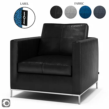 Modern Istanbul Armchair with Stainless Steel Base 3D model image 1 