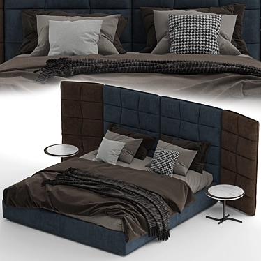 Adam Modern Italian Leather Bed 3D model image 1 