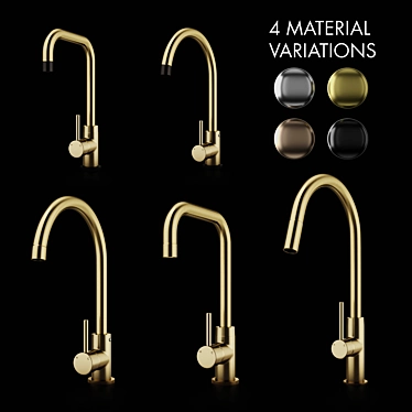 Meir Kitchen Faucets: Elegant & Versatile 3D model image 1 