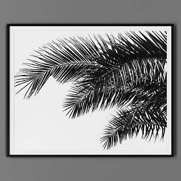 Elegant Black Framed Painting 3D model image 1 