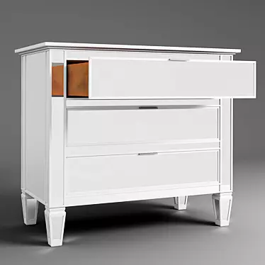 PB Park 3-Drawer Mirrored Dresser 3D model image 1 