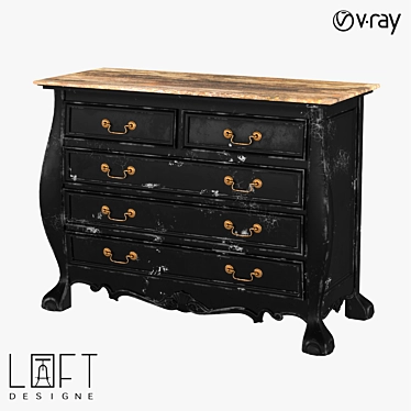 LoftDesigne 524 Chest of Drawers 3D model image 1 