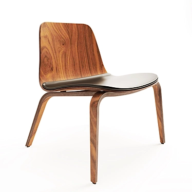 Classic Wood Armchair - Hips B-1802 3D model image 1 