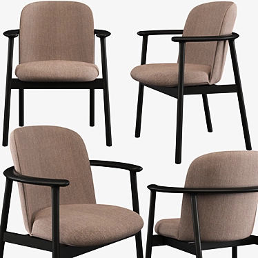 Elegant Nadal Arm Chair 3D model image 1 