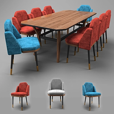 Modern Soft Dining Table HQ 3D model image 1 
