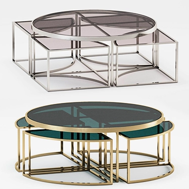 Glamorous Nesting Coffee Table: Eichholtz Padova 3D model image 1 