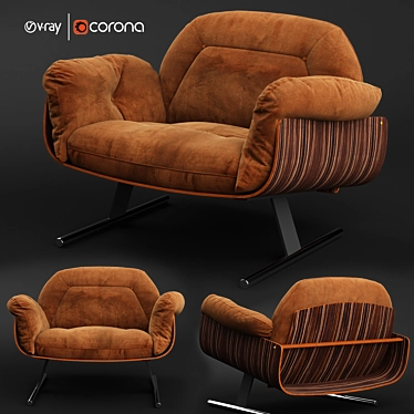 Elegant Executive Lounge Chair 3D model image 1 
