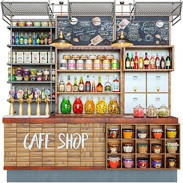 Cafe Counter with Detailed Render 3D model image 1 
