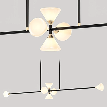 Apollo 6 Chandelier: Designer Elegance 3D model image 1 