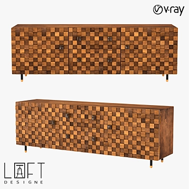 Modern Wood Chest of Drawers - LoftDesigne 7088 3D model image 1 