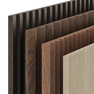 Seamless Wood Panel Set - High Resolution Textures 3D model image 1 