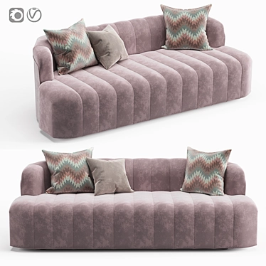 Elegant Shell Sofa: Customizable and Comfortable 3D model image 1 