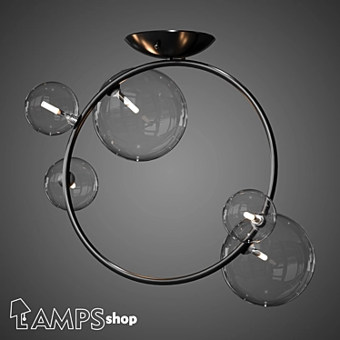 Rainbow Bubble Chandelier - Vibrant Lighting 3D model image 1 