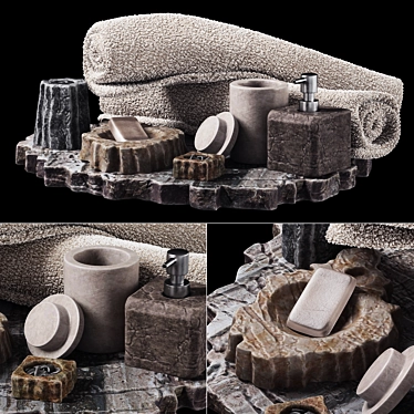 Stone Soap Dish | Bathroom Decor 3D model image 1 