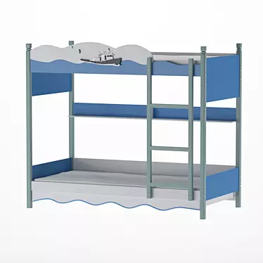 Kids' Nautical Bunk Bed 3D model image 1 