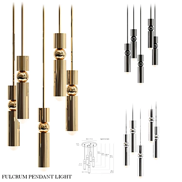 Sleek Fulcrum Pendant: Modern, Versatile Lighting 3D model image 1 