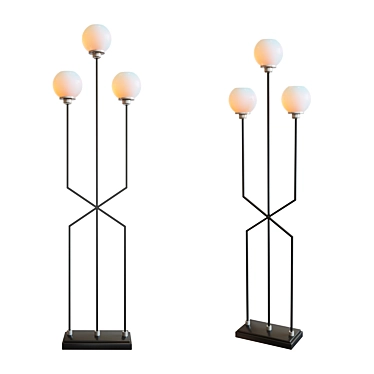 Boulevard Gunmetal Floor Lamp 3D model image 1 